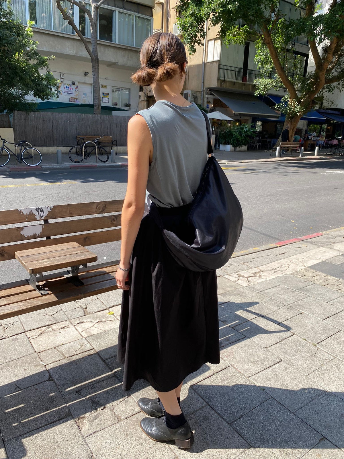 Shoulder Bag - Black nylon