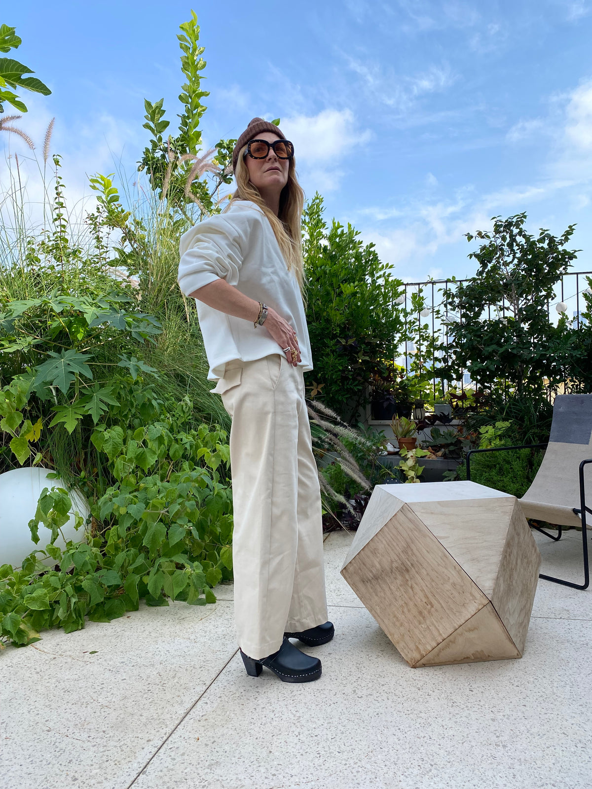 מכנסיי אירופה - שמנת