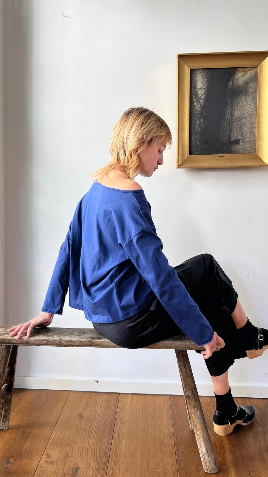 Wide neck shirt - Blue