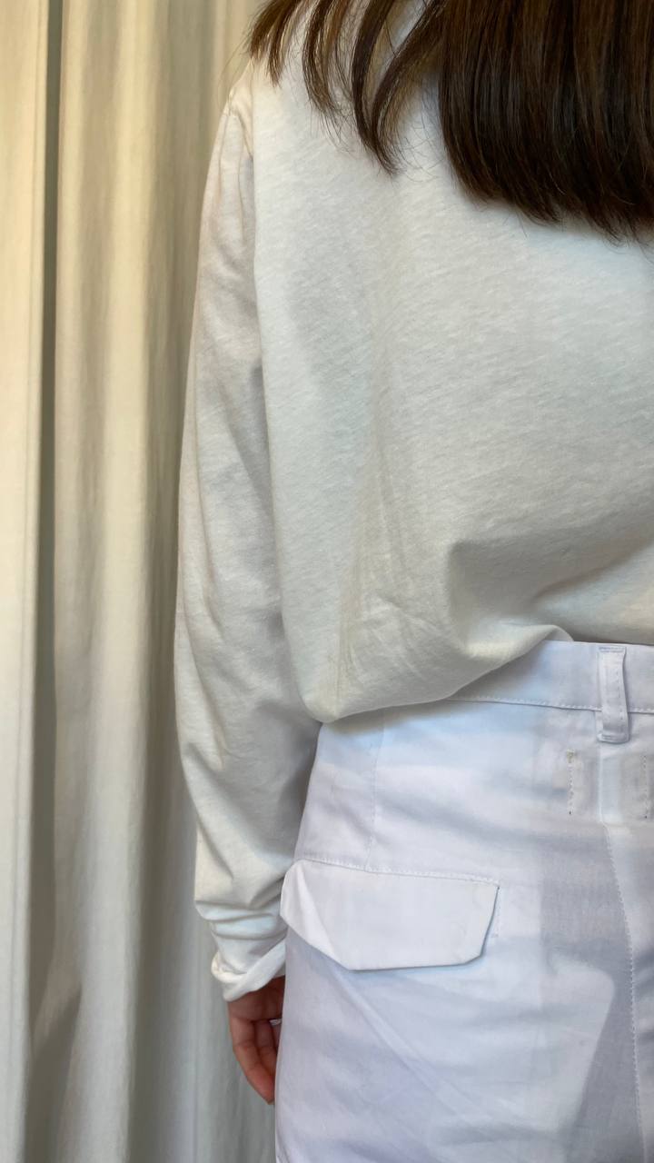 Long Sleeve Basic T-Shirt - white