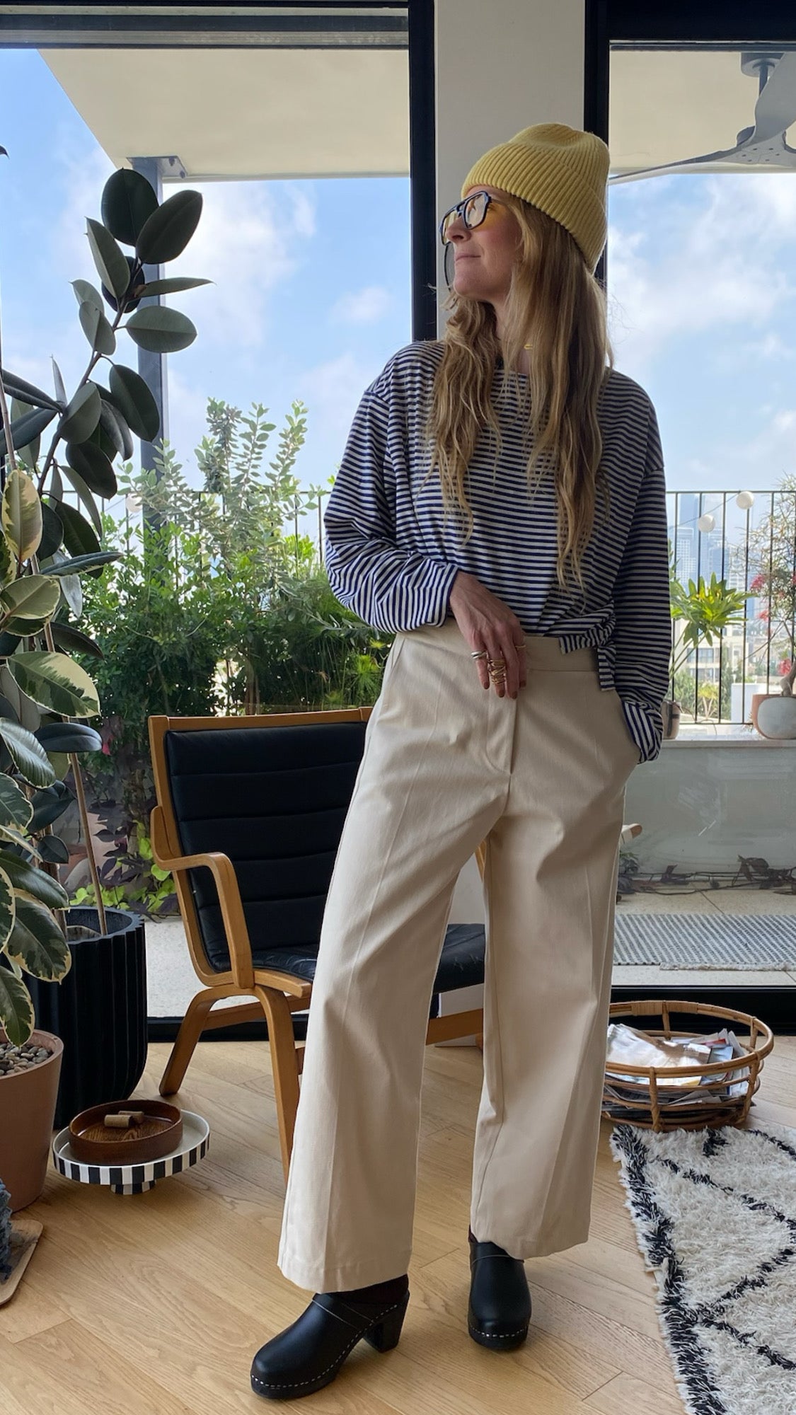 חולצת פסים - כחול לבן