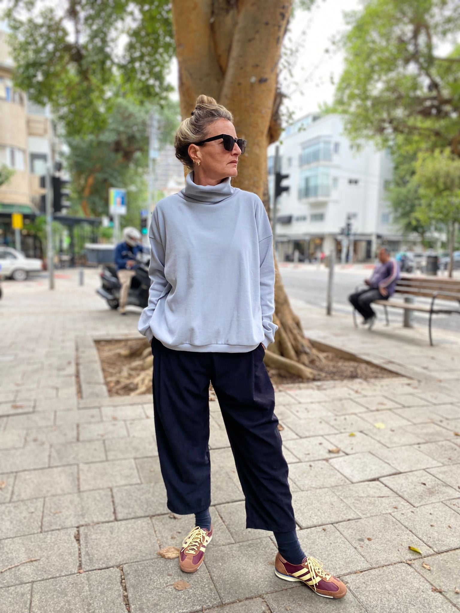 Oversized Turtleneck - Light Gray - shtaim.store