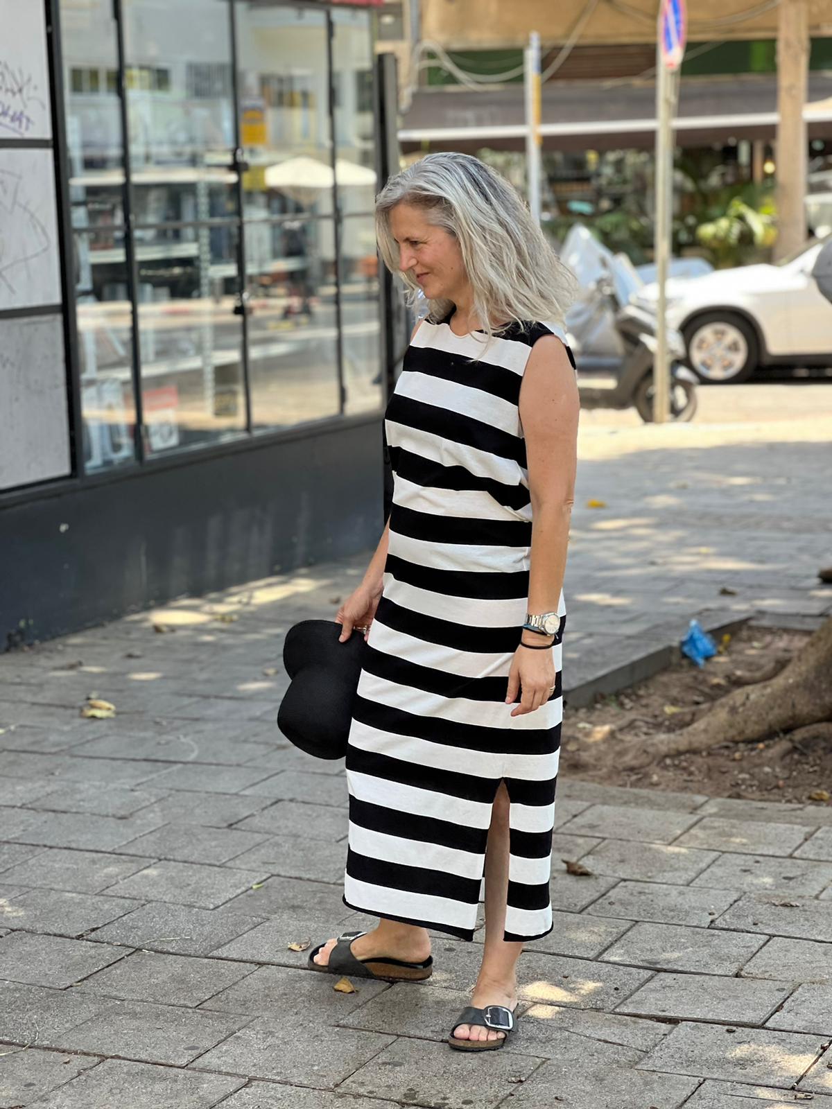 Maxi Dress - Black and White Striped